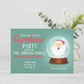 Globe Santa Claus Face Einladung (Stehend Vorderseite)
