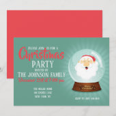 Globe Santa Claus Face Einladung (Vorne/Hinten)