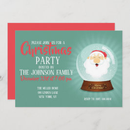 Globe Santa Claus Face Einladung