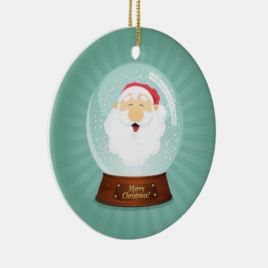 Globe Santa Claus Face Keramik Ornament (Rechts)