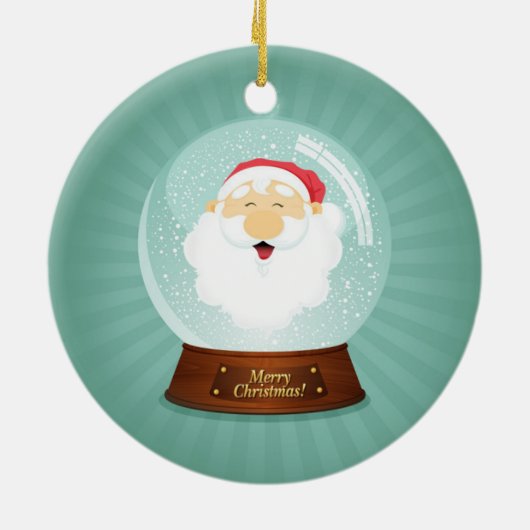 Globe Santa Claus Face Keramik Ornament (Hinten)