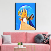 Globe-Skulptur Leinwanddruck (Insitu (Wohnzimmer))