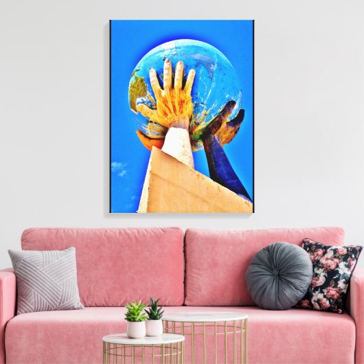 Globe-Skulptur Leinwanddruck (Insitu (Wohnzimmer))