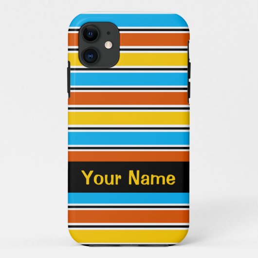 Globe Stripe Classic "Name" iPhone Gehäuse Case-Mate iPhone Hülle (Rückseite)