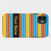 Globe Stripe Classic "Name" iPhone Gehäuse Case-Mate iPhone Hülle (Rückseite (Horizontal))