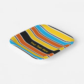 Globe Stripe Classic Text Quadrat Pappteller (Gewinkelt)