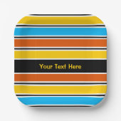 Globe Stripe Classic Text Quadrat Pappteller (Vorderseite)