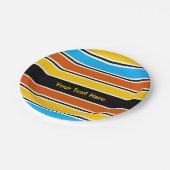 Globe Stripe Klassischer Text rund Pappteller (Schrägansicht)