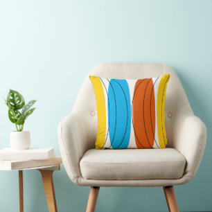 Globe Stripe werfen Kissen blau Rückseite