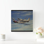 Globe, Swift 1946_Classic Aviation Quadratische Wanduhr (Zuhause)