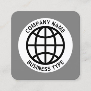 Globe-Symbol - 50pc Grau #7F7F7F Quadratische Visitenkarte