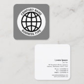 Globe-Symbol - 50pc Grau #7F7F7F Quadratische Visitenkarte (Vorne/Hinten)