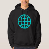 Globe-Symbol - Cyan Hoodie (Vorderseite)