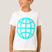 Globe-Symbol - Cyan T-Shirt (Vorderseite)
