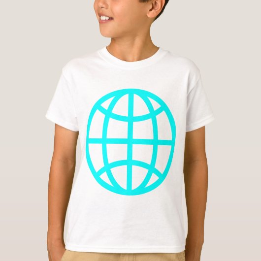 Globe-Symbol - Cyan T-Shirt (Vorderseite)