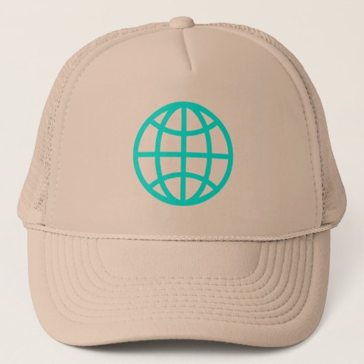 Globe-Symbol - Cyan Truckerkappe (Vorderseite)