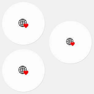 Globe-Symbol der Welt-Liebe   Herz-Erde-Sommerdesi Etiketten