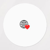 Globe-Symbol der Welt-Liebe | Herz-Erde-Sommerdesi Etiketten (Design 1)