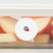 Globe-Symbol der Welt-Liebe | Herz-Erde-Sommerdesi Etiketten (Befestigt)