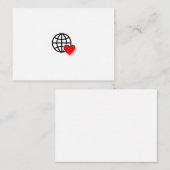 Globe-Symbol der Welt-Liebe | Herz-Erde-Sommerdesi Mitteilungskarte (Vorne/Hinten)