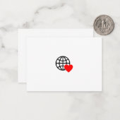 Globe-Symbol der Welt-Liebe | Herz-Erde-Sommerdesi Mitteilungskarte (Vorderseite/Rückseite Beispiel)