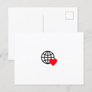 Globe-Symbol der Welt-Liebe   Herz-Erde-Sommerdesi Postkarte
