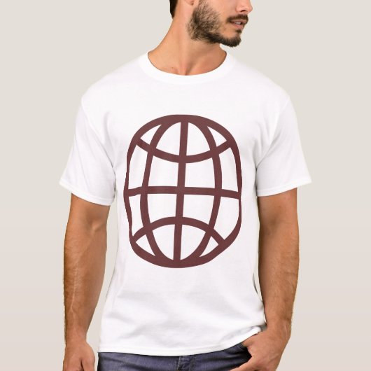 Globe-Symbol - Dunkelbraun T-Shirt (Vorderseite)
