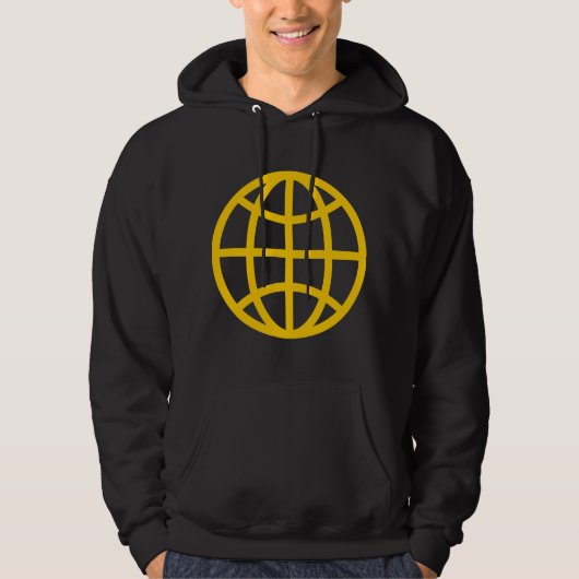 Globe-Symbol - gelb Hoodie (Vorderseite)