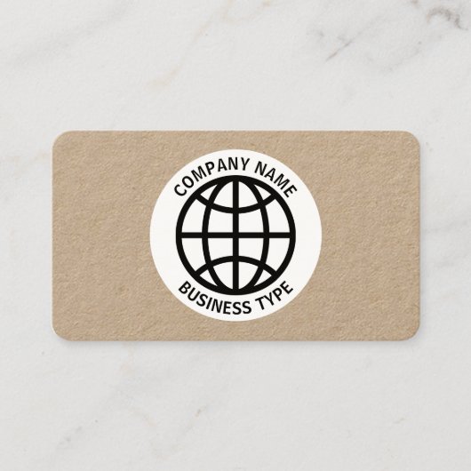 Globe Symbol - Kraft Visitenkarte (Vorderseite)