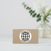 Globe Symbol - Kraft Visitenkarte (Stehend Vorderseite)