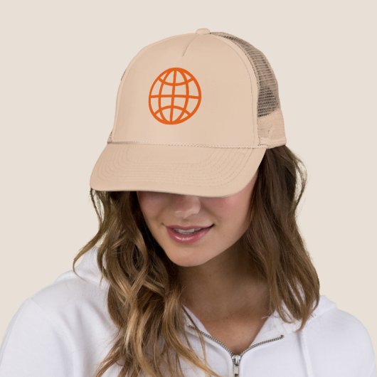 Globe-Symbol - Orange Truckerkappe (Beispiel)
