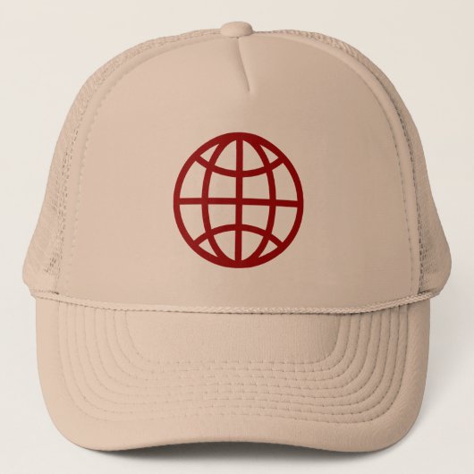 Globe Symbol - Ruby Red Truckerkappe (Vorderseite)