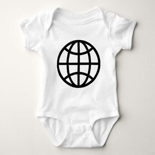 Globe Symbol - Schwarz Baby Strampler (Vorderseite)
