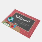 Globe | Teacher-Klassenzimmer Willkommen Fußmatte (Schrägansicht)
