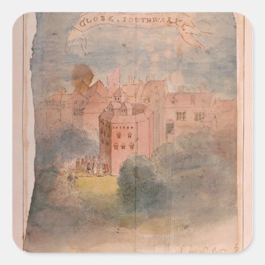 Globe Theater, Southwark Quadratischer Aufkleber (Vorderseite)