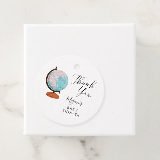 Globe Travel Theme Kinderdusche Geschenkanhänger (Beispiel)