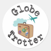 Globe Trotter Runder Aufkleber (Vorderseite)