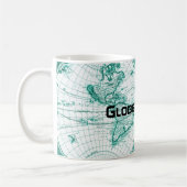 Globe Trotter Weltkarte Vintage grüne Kaffee-Tasse Kaffeetasse (Links)