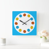 Globe Uhr blaues Quadrat (Zuhause)