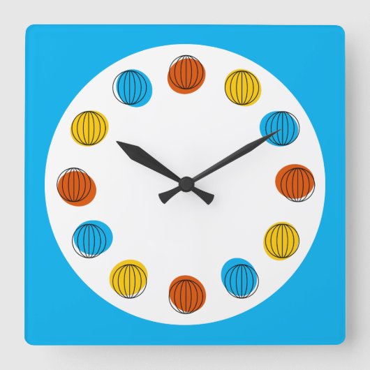 Globe Uhr blaues Quadrat (Vorderseite)