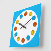 Globe Uhr blaues Quadrat (Winkel)