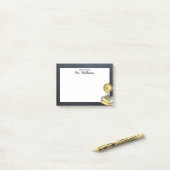 Globe und Chalkboard Personalisiert Teacher Post-it Klebezettel (Auf Schreibtisch)