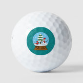 Globe w Kardinal Snowman & Pine Tree | Personalisi Golfball (Vorderseite)