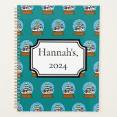 Globe w Kardinal Snowman & Pine Tree | Personalisi Planer (Vorderseite)