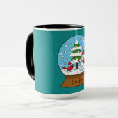 Globe w Kardinal Snowman & Pine Tree | Personalisi Tasse (Vorderseite Links)