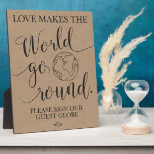 Globe Wedding Table Sign Fotoplatte