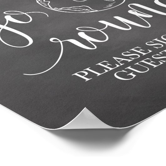 Globe Wedding Table Sign Poster (Ecke)