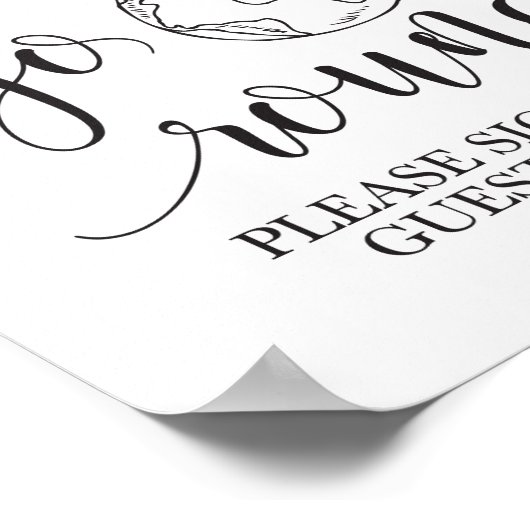 Globe Wedding Table Sign Poster (Ecke)