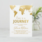 Globetrotter Glam Bridal Dusche Einladung (Stehend Vorderseite)