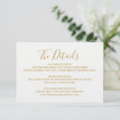 Globetrotter Glam Wedding Details Card Begleitkarte (Stehend Vorderseite)